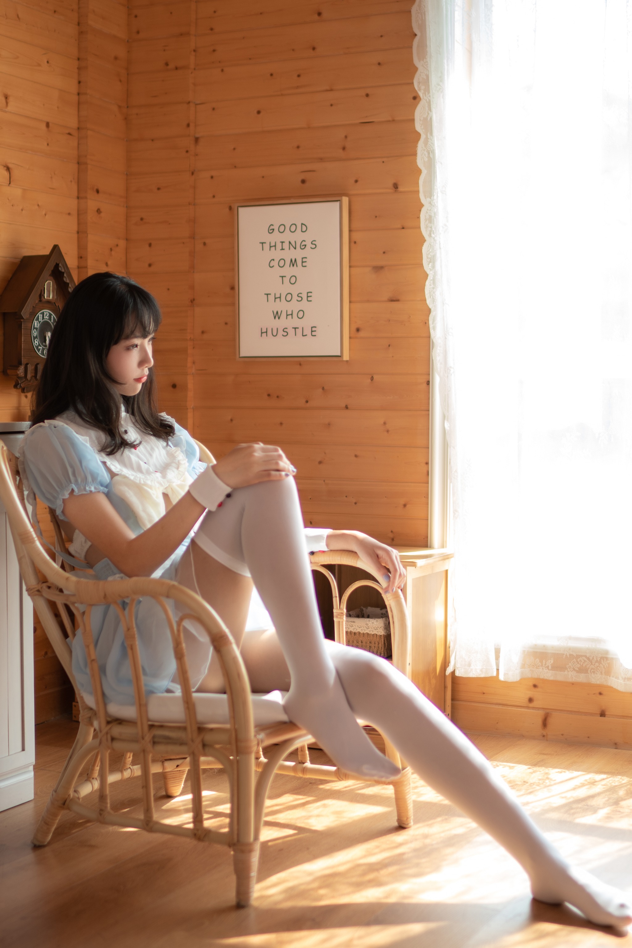 图片[1]-西瓜少女 西呱呀呀呀 – NO.018 西瓜少女(西呱呀呀呀) 蓝白女仆 [26P]-XikXak